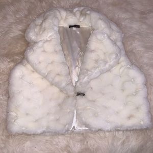 Vintage white fur vest